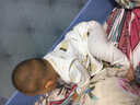 小素材婴儿马甲秋冬儿童背心新生幼儿男女宝宝春秋纯棉夹层加绒小马夹冬季 欢乐企鹅夹棉马甲蓝 80码（12-18个月） 实拍图