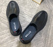 百丽（Belle）软底商务休闲皮鞋男秋季新款一脚蹬真皮豆豆鞋A1010AM3预售 黑色-单里 44 (270mm) 实拍图