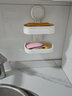 家佰利厨房抹布置物架壁挂免打孔毛巾架洗碗布海绵沥水架水池水槽收纳架 白色两用款（带接水盘） 实拍图