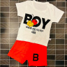 专一（Zhuanyi）儿童短袖纯棉套装夏季幼儿男女童T恤宝宝短袖短裤套装 短套-短套笑脸 80cm 实拍图