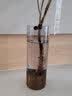 掬涵木托玻璃花瓶中式插花水养木质花器摆件水培鲜切花客厅中式高级感 深色大号（12*35cm） 实拍图