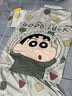 俊俊穗迪美（JUNJUNSUIDIMEI）睡衣男冰丝短袖夏季夏天薄款学生卡通青少年男士加大码家居服套装 冰丝-XY81 蜡笔小新 M /小L(高155-165CM 80-100斤) 实拍图