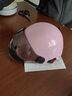 踏燕电动车头盔四季通用电瓶车头盔灰男安全帽女士款哈雷镜片半盔 318头盔浅粉色 实拍图