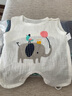 有彩婴儿半背肚兜夏季纯棉纱布透气肚围带腿连脚男女小宝宝新生儿薄款 小狮子+大象/半背连脚(2件装) 66#(建议3-6个月) 实拍图