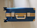 御旅新款PC飞机轮拉杆箱撞色铝框行李箱网红女登机箱子旅行箱男硬箱 蓝色 卡扣 20英寸 晒单实拍图