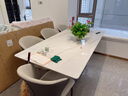 艺术女神 亮光岩板餐桌意式极简约现代家用小户型轻奢高端进口长方形饭桌 1桌4椅【半托底板】 180*90*75cm 实拍图