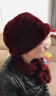 幕加格皮草帽子女冬季中老年保暖兔毛老太妈妈奶奶加厚防寒帽围巾t2589 酒红色 (单顶帽子)均码有弹性 实拍图