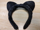 飞花 可爱发箍女洗脸发卡通猫耳朵头饰公主毛绒动物压发洗漱成人儿童 黑色 1个 实拍图