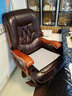 满誉老板椅子商务大班椅家用真皮办公电脑座椅靠背可躺升降总裁旋转椅 10轮咖啡色-精选牛皮 尼龙脚 实拍图