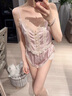 Carey Kay性感睡衣女冰丝家居服春秋款2025新款小胸吊带胸垫可拆卸两件套装 粉紫色(吊带+短裤)细肩带款 M 80~105斤 实拍图