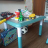 希伯熊 儿童桌子塑料幼儿园套装桌椅宝宝学习吃饭小孩子书桌游戏可升降 墨蓝一桌一椅（2-12岁）80*60CM 实拍图