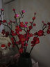 凉笙 仿真花梅花客厅腊梅套装假花家居摆件书房装饰盆栽花艺套装 5支-红色梅花(不含花瓶) 实拍图