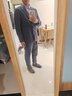 威可多（VICUTU）【小蓝西二代】男士西装商务正装礼服外套新郎伴郎结婚西服 西服180B或西裤87 晨雾蓝裤子（2代） 实拍图