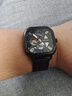 马克华菲（FAIRWHALE）手表男士全自动机械表日月星辰时尚小方块男表防水国潮流腕表礼物 黑壳黑面网带 实拍图