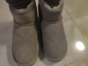 天美意雪地靴女鞋子商场同款厚底短靴休闲保暖女靴CNA41DD3 灰色 37 实拍图