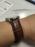 积优（JEAYOU）天梭力洛克真皮表带男卡西鸥浪琴欧米茄美度天王海依波罗西尼飞亚达阿玛尼精工dw手表带女士 棕色棕线 A表耳间距 20mm 银色针扣 实拍图