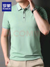 罗蒙（ROMON）送父亲冰丝凉感速干短袖t恤男士夏季薄款休闲翻领POLO上衣爸爸装 406青绿 L 170 建议120-135斤 实拍图