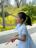 迪士尼（DISNEY）女童披云肩艾莎连衣裙子六一 儿童节 演出礼服夏DB421RE34蓝150 实拍图