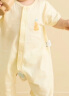 童泰夏季1-18月婴儿宝宝衣服纯棉家居短袖开裆连体衣2件装 黄色 59cm 实拍图