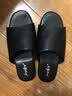 方升真皮舒适软底木地板室内拖鞋简约居家高档轻声一字拖手工定制大码 黑色 绒皮底 42 42、43共码 实拍图