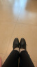 路施南黑色系带皮鞋女职业中跟深口工作鞋秋冬季通勤鞋粗跟软底真皮单鞋 黑色高跟5cm(765) 35 晒单实拍图
