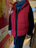 鸭鸭（YAYA）羽绒马甲情侣男女同款2024年冬季新款短款马夹背心连帽羽绒服外套 中国红色 L (175) 实拍图