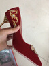 奈驷婚鞋女细跟秀禾服婚纱鞋两穿红色高跟鞋酒红色结婚新娘鞋不累脚敬酒出阁新娘中式婚纱鞋伴娘鞋大小码孕妇 酒红色8CM刺绣花+皇冠 37 实拍图