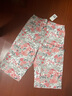 AB内衣睡裤女中老年春夏纯棉居家吸汗宽松透气女士中裤薄款家居裤 红牡丹G790 3XL 实拍图