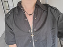 TULM黑钻多层缠绕项链吊坠男女潮酷锁骨链情侣情人节生日礼物送男朋友 L1157暗黑缠绕星芒项链 实拍图