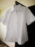 佐马仕（ZUOMASHI）短袖衬衫女士夏季白色衬衣棉商务修身职业正装通勤工装酒店工作服 白色斜纹V领短袖 38 （110-120斤） 实拍图