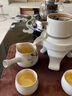 康乐品景德镇鎏银功夫茶具套装陶瓷石磨自动茶具时来运转复古懒人泡茶器 汝窑自动茶具-鎏银水彩花鸟8入 实拍图