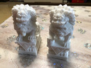 善唯 汉白玉石狮子一对精雕庭院墓地墓碑前家用看门小号石雕摆件 15cm精雕A款含球 实拍图