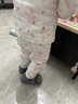 童泰宝宝套装秋冬季纯棉婴儿夹棉衣服儿童对开上衣高腰护肚裤子 粉色 100 cm（按扣 7A抗菌） 实拍图