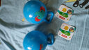 费雪（Fisher-Price）婴儿手抓摇铃球拍拍球小球宝宝充气橡胶皮球 4寸手柄铃铛F0517 蓝色 实拍图