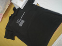 阿诺顿【纯棉四件】短袖t恤男士半截袖衫衣服男装夏季圆领宽松青年大码 格白+K灰+S黑+R白 4XL 建议185-200斤 实拍图