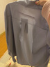 FitonTon缎面衬衫女长袖秋冬百搭职业衬衣复古港风垂感通勤上衣 蓝色 S 实拍图