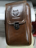 牛船长皮具头层牛皮腰包男士单肩运动手机包穿皮带插卡手机包搭扣拉链双层 棕色腰包072 实拍图