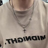 QMXD欧美风十字架项链男士潮牌百搭男生吊坠小众双层叠戴锁骨链配饰品 链长【45+5CM】 实拍图
