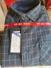 云廷纯棉保暖衬衫男加绒加厚磨毛格子衬衣全棉法兰绒免烫一体绒爸爸装 BN863 深蓝小格 42 /2XL 实拍图