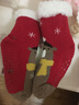 南律宝宝袜加绒袜套婴儿袜冬季加厚保暖儿童地板袜防滑男女袜子睡眠袜 大红小熊 M码(2-4岁) 实拍图