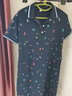 薇洛萱（WeiLuoXuan）2025夏天季新款连衣裙女装宽松休闲碎花POLO中长t恤棉裙子8707 藏青色 2XL 建议130-145斤 实拍图