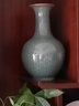 loyo景德镇瓷器工艺品新中式陶瓷台面小花瓶装饰仿真花艺客厅插花摆件 绿釉开片-梅瓶 实拍图