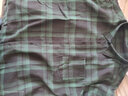 啄木鸟长袖衬衫男春秋季外套男士休闲上衣服男装青年潮流百搭格子衬衣男 CS1919墨绿格 2XL 实拍图