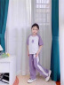 保罗岚芝（BOLOLANZHI）女童夏装休闲套装时髦洋气儿童夏款中大童短袖运动两件套夏季 兔子短袖拼接套装-紫色 150cm 晒单实拍图