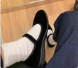 思梅老北京布鞋平底工作黑色女单鞋妈妈广场舞鞋酒店礼仪工作鞋保洁鞋 一字扣带平底妈妈工作鞋【黑色】 36 码【鞋跟2cm】 实拍图