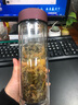 富光 玻璃杯 男女士车载商务办公泡茶水杯加厚杯底G1416系列 双层420ml紫红有滤网 杯套杯刷  实拍图
