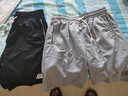 雅鹿【2条装】短裤男夏季薄款透气半截裤男士宽松马裤运动男裤五分裤 6177款-灰色+6177款黑色 XL 实拍图