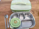 苏泊尔（SUPOR）饭盒316不锈钢自带布包餐具上班族学生餐盘多分格不串味饭盒餐盒 烟柳绿【含布包+餐具】 1.5L 实拍图