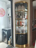 凯帝格 轻奢风三角酒柜靠墙转角酒柜墙角拐角柜 碧桂园样板房电镀不锈钢玻璃门酒柜现代简约客厅餐厅扇形柜 【豪华款黑色】-四层镜面+钢化玻璃门 实拍图