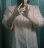 MARKYINXIANG法式雪纺衬衫女2025夏季新款设计感甜美t恤女小众七分泡泡袖上衣 MMG8015   粉红色 L （115-125斤） 实拍图
